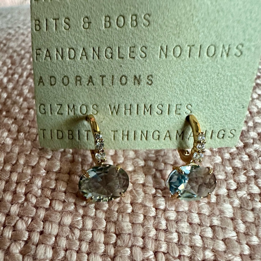 Anthropologie Crystal Hoop Pendant Earrings NWT